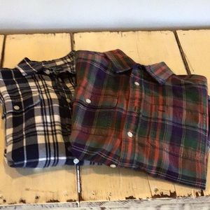 Ralph Lauren polo flannel shirts.